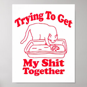 Würfe voll lustiger Katzenhumor Meme Katzenmutter Poster