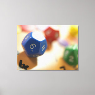 Würfel auf Mathespiel Leinwanddruck