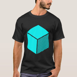 Würfel - Cyan auf Dunkel T-Shirt