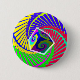 Würfel, der über eine Regenbogen-Wendeltreppe Button