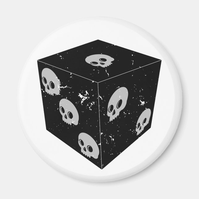 Würfel für beschädigte Skull-Zeichnungen Magnet (Vorne)