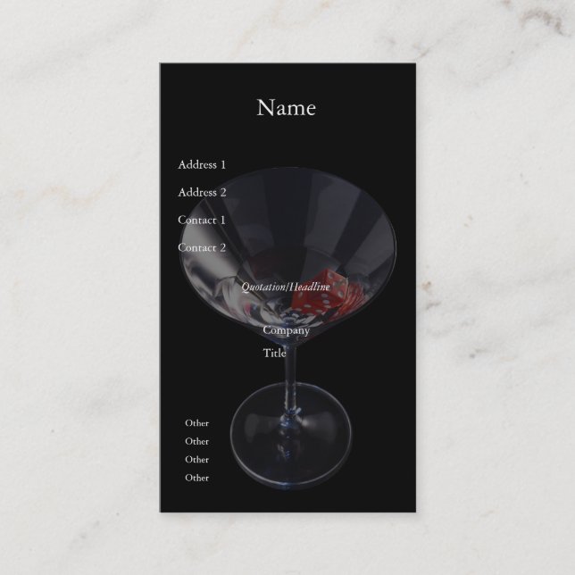 Würfel-Glas-Visitenkarte Visitenkarte (Vorderseite)