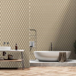Würfel isometrisches geometrisches Muster - beige Tapete