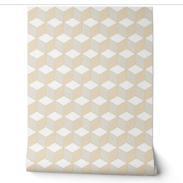 Würfel isometrisches geometrisches Muster - Erdtön Tapete