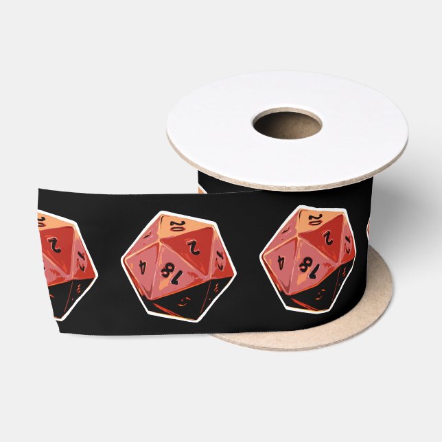 Würfel-Kunst-Gewebe-Band des Gamer-D20 Satinband (Spule)