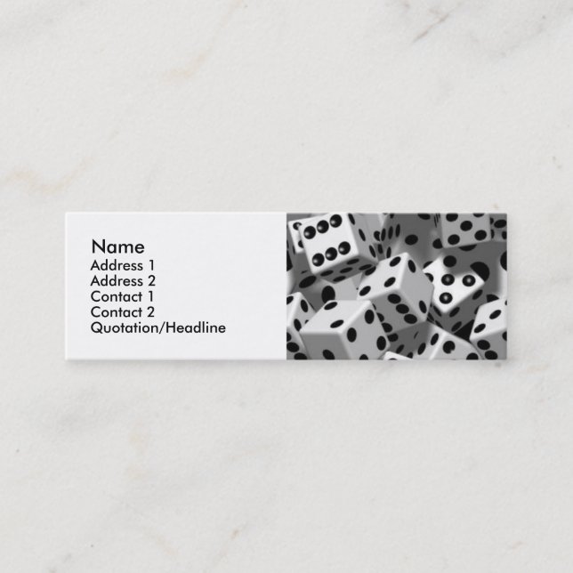 Würfel-persönliche Visitenkarten Mini Visitenkarte (Vorderseite)