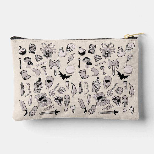 Würfel - Rollenmuster Zubehörtasche (Rückseite)