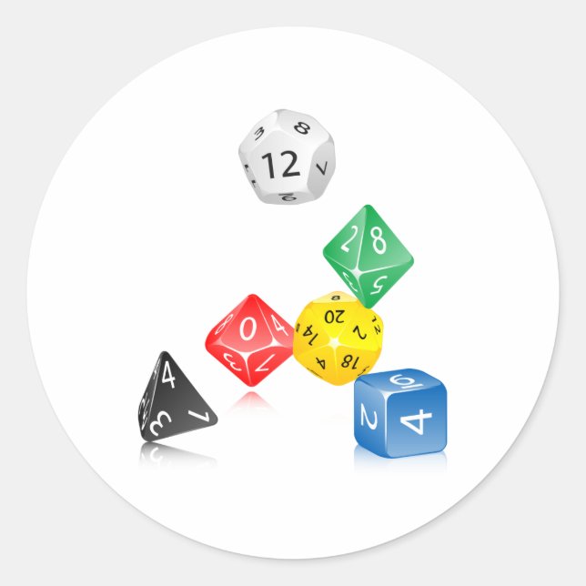 Würfel Runder Aufkleber (Vorderseite)