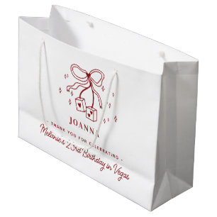 Würfel-Schleifen-Tasche mit individuellem Namen fü Große Geschenktüte