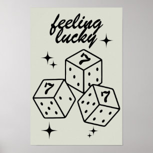 Würfel Wall Art, Gefühl Lucky Poster, Würfel Print Poster