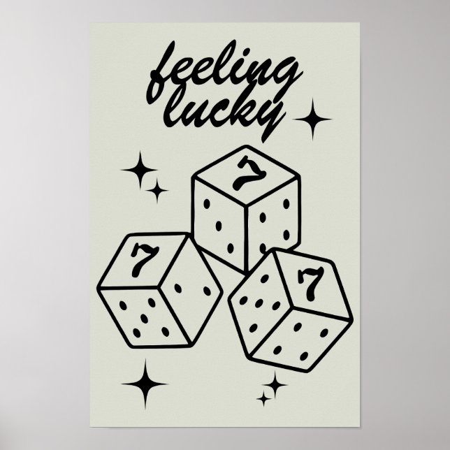 Würfel Wall Art, Gefühl Lucky Poster, Würfel Print Poster (Vorne)
