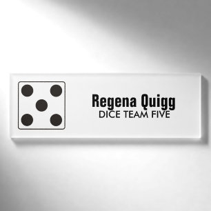 Würfelanzahl der Punkte schwarz 5 + dein Hintergru Namenschild