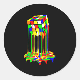 würfelfarbige phantastische Grafik Runder Aufkleber