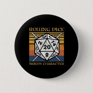 Würfeln bildet Charakter Lustiger Rpg-Tischplatten Button