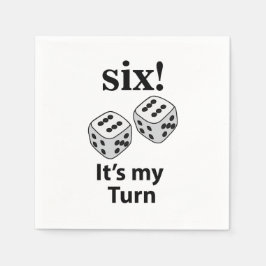 Würfelrollen sechs Es ist mein drehbares Party Serviette