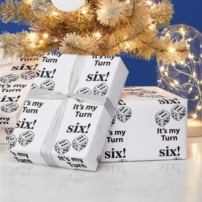 Würfelrollen sechs Es ist meine Rolle würfeln Geschenkpapier (Feiertage)