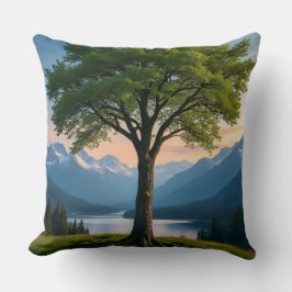 Wurfkissen Baum, grüne Landschaft, Meer, Himmel un Kissen