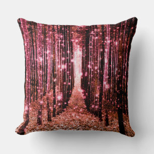 Wurfkissen Magischer Wald Pfirsich Rosa Kissen