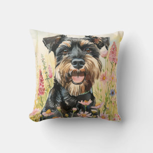 Wurfkissen – Schnauzer Wasserfarbe Dekoratives Kis Kissen