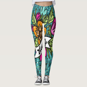 Wurfkissen Schönheit mit Blumen Leggings