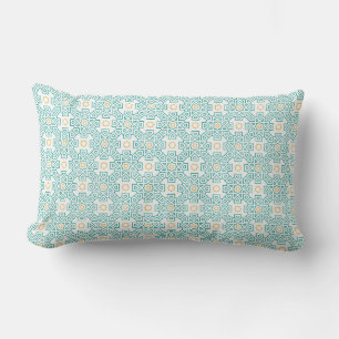 Wurfkissen Teal & Gold Arabeske Dekoratives Kissen