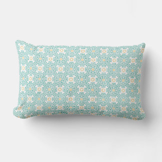 Wurfkissen Teal & Gold Arabeske Dekoratives Kissen