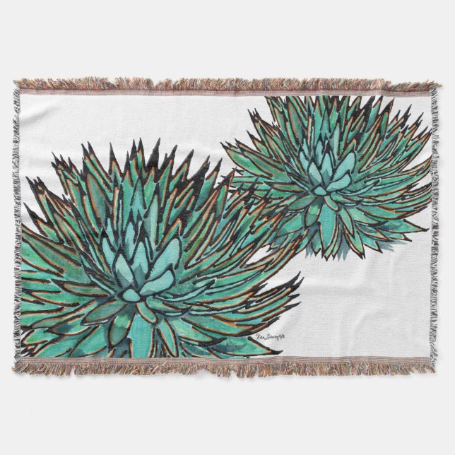 Wurfs-Decken - stachelige grüne Agave Decke (Vorderseite)