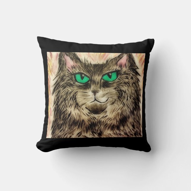 Wurfs-Kissen 16" x 16" Frauen-und Katzen-Unfug Kissen (Vorderseite)