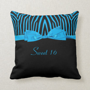 Wurfs-Kissen des blaues Schwarz-Zebra Kissen