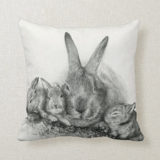 Wurfs-Kissen Momma Kaninchen und Häschen Kissen