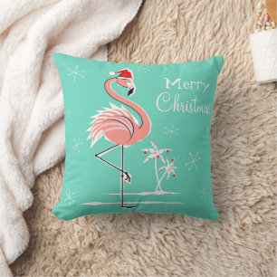Wurfskissen der Weihnachtsflamingo-frohen Kissen