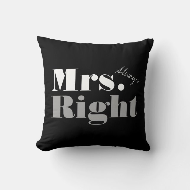 Wurfskissen Herrn Right und Frau Always Right Kissen (Vorderseite)