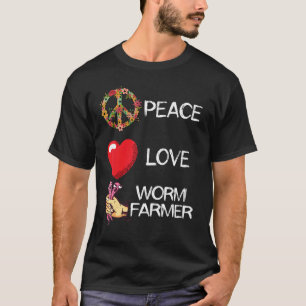 Wurm Bauer Liebe Friedensherz Handfang Wurm Farmi T-Shirt