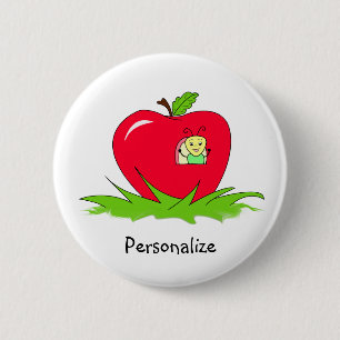 Wurm in rotem Apple mit Namen Button