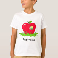 Wurm in rotem Apple mit Namen