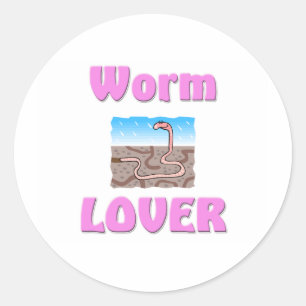 Wurm-Liebhaber Runder Aufkleber