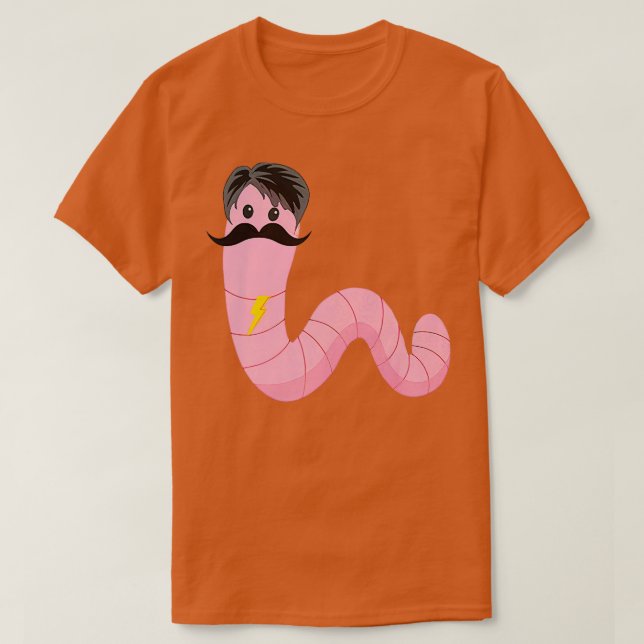 Wurm mit einem Mustache Vanderpumpe Regeln zitiere T-Shirt (Design vorne)