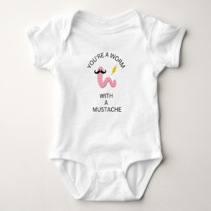 Wurm mit Mustache Funny Baby Bodysuit Vanderpumpe Baby Strampler