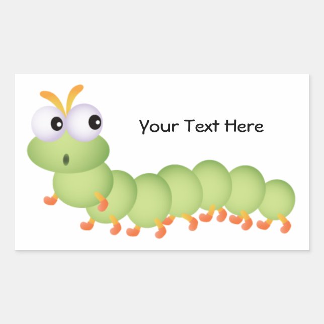 Wurm (personalisiert) rechteckiger aufkleber (Vorderseite)