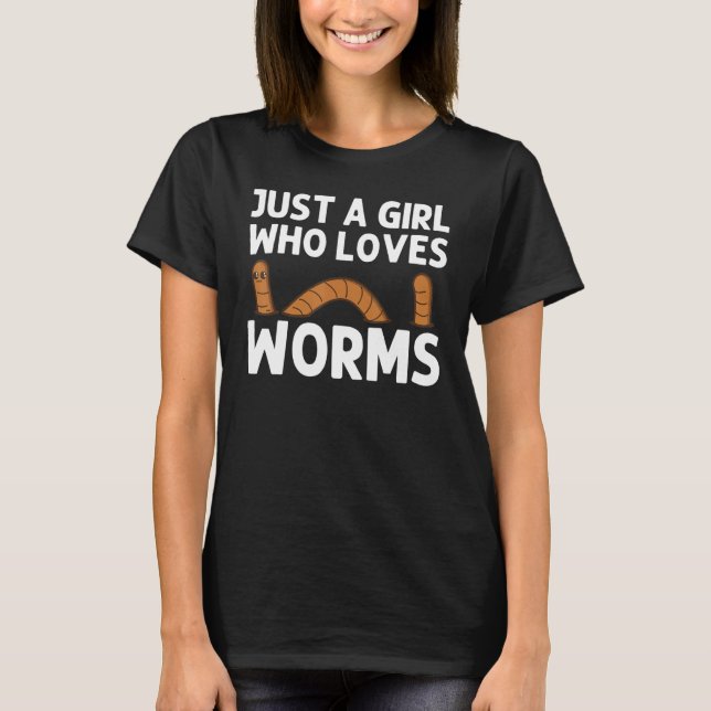 Wurmdesigns für Mädchen Kinder Erdwurmjagd weit T-Shirt (Vorderseite)