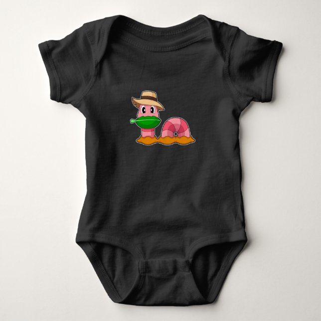 Wurmfarmer-Blatt Baby Strampler (Vorderseite)