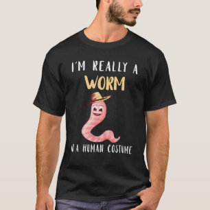 Wurmfarmer im menschlichen Kostüm Vermiculture Hut T-Shirt