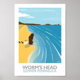 Wurmkopf - Rhossili Bay Beach Poster