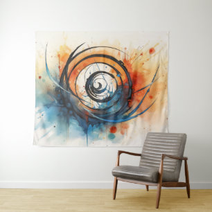 Wurmloch in Zeitfarbe und Aquarell Wandteppich