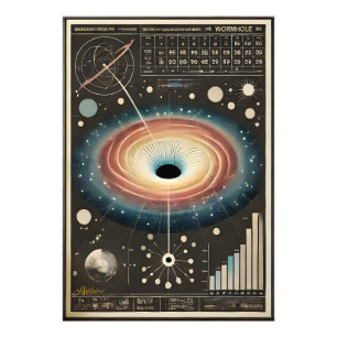 Wurmlochdiagramm des Weltraumzeitalters Fotodruck