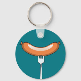 Wurst auf Gabel Schlüsselanhänger