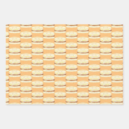 Wurst, Ei und Käsesandwich Geschenkpapier Set