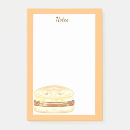 Wurst, Ei und Käsesandwich Post-it Klebezettel