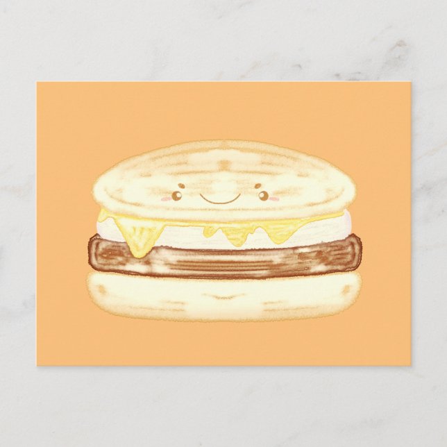 Wurst, Ei und Käsesandwich Postkarte (Vorderseite)