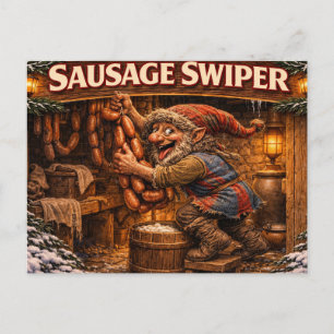 Wurst-Schieber-Weihnachtsmann-Postkarte Postkarte